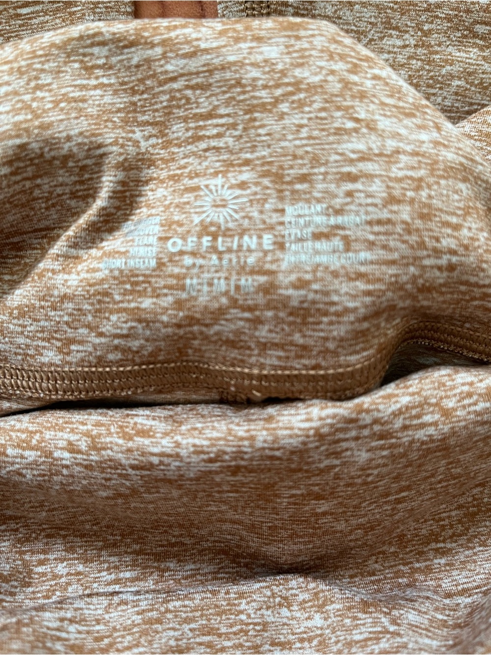 Offline by Aerie Heathered Tan Fold over leggings